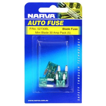 Narva Mini Blade Fuse, 5 Pack - 30 AMP